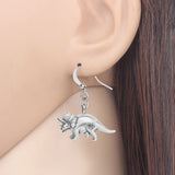 New Cute Triceratops Dinosaur Earrings