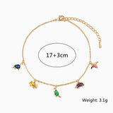 Creative Design Colorful Zircon Dinosaur Anklet