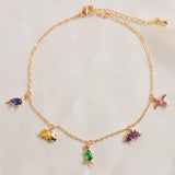 Creative Design Colorful Zircon Dinosaur Anklet Animals Aso