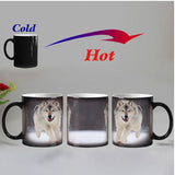 Funny Wolf Design Heat Sensitive Ceramic Mug Animals Aso