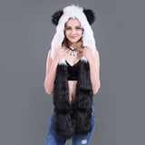 New Wolf fur hats with gloves