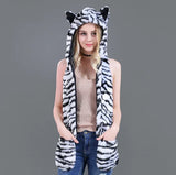 New Wolf fur hats with gloves