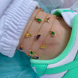 Creative Design Colorful Zircon Dinosaur Anklet Animals Aso