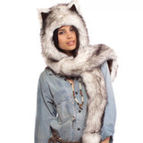 New Wolf fur hats with gloves-Animals Aso