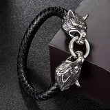Retro Viking Double Wolf Bracelet Animals-Aso