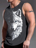Street Fashion Personality Wolf Sleeveless Animals-Aso