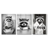 Fashion Raccoon Bathroom Wall Decor