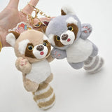 Cute Raccoon Plush Pendant Toy Doll Keychain Animals-Aso