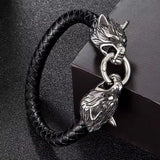 Retro Viking Double Wolf Bracelet
