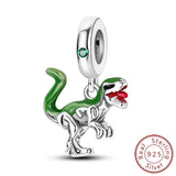 925 Sterling Silver Dinosaur Charms Beads-Animals Aso