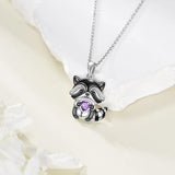 Cute Raccoon Alloy Pendant Necklace-Animals Aso