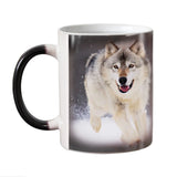 Funny Wolf Design Heat Sensitive Ceramic Mug Animals Aso