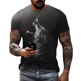 New Men's 3D Printed Wolf T-Shirt Animals-Aso