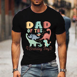Dad/Mama of The Birthday Boy Print Couple T-Shirt Dinosaur Animals-Aso