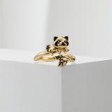 New Creative Cute Raccoon Ring Animals Aso