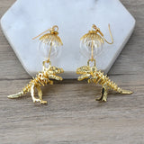 Fashion Gold Color Dinosaur Earrings Animals-Aso
