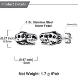New Stainless Steel Dinosaur Stud Earring Animals-Aso