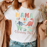 Dad/Mama of The Birthday Boy Print Couple T-Shirt Dinosaur Animals-Aso