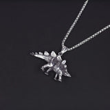 Vintage Metal Dinosaur Pendant Necklace Animals-Aso