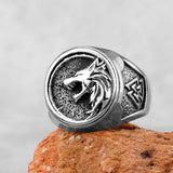 New Stainless Steel Viking Wolf Ring - animalsaso02