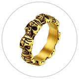 Vintage Stainless Steel Skull Rings - animalsaso02
