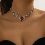Gothic Vintage Red Heart Star Cross Necklace Animals Aso