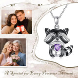 Cute Raccoon Alloy Pendant Necklace - animalsaso02