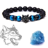 Metal Wolf Head Charm Bracelet