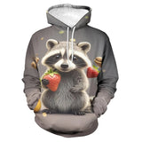 New Cute Animal Raccoon Sweatshirts Animals Aso