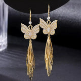 New Vintage Butterfly Tassel Earrings Animals-Aso
