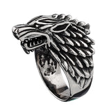 Viking Domineering Wolf Head Ring Men Animals Aso