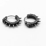 Vintage Black Skull Needle Hoop Earrings Animals-Aso