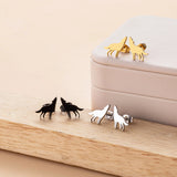 New fashion stainless steel Wolf earrings Animals-Aso