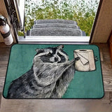New Cute Raccoon Pattern Felt Carpet Animals-Aso