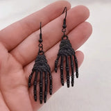 Trendy Skeleton Hand Dangle Earrings Animals-Aso