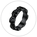 Vintage Stainless Steel Skull Rings - animalsaso02