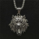 Vintage Stainless Steel Wolf Necklace Animals-Aso