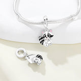 New 925 Sterling Silver Cute Raccoon Bracelets- Animals Aso
