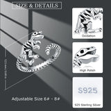New 925 Sterling Silver Dinosaur Rings Animals-Aso