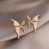 Elegant Zircon Butterfly Stud Earrings Animals-Aso