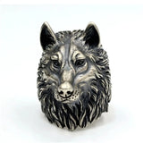 New Retro Trend Nordic Wolf Head Ring Animals-Aso