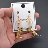 Fashion Gold Color Dinosaur Earrings Animals-Aso