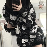 Gothic Punk Skull Streetwear Long Sleeve-Animals Aso