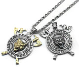 Vintage Wolf Necklaces Stainless Steel Animals-Aso