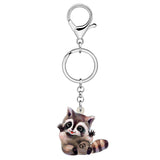 New Adorable Plush Raccoon Keychains Animals-Aso