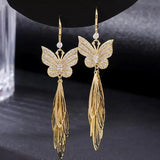 New Vintage Butterfly Tassel Earrings