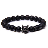 Metal Wolf Head Charm Bracelet