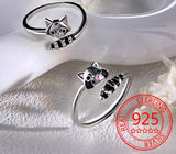 925 Sterling Silver Cute Raccoon Ring Animals Aso