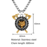 Vintage Wolf Necklaces Stainless Steel Animals-Aso