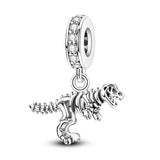 925 Sterling Silver Dinosaur Charms Beads-Animals Aso